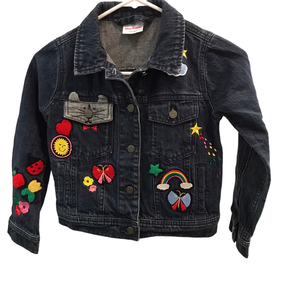 Hannah Andersson Embroidered Denim Jacket Size 130 (US 8)
